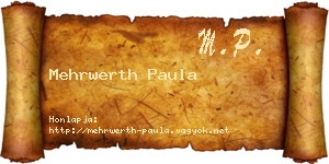 Mehrwerth Paula névjegykártya